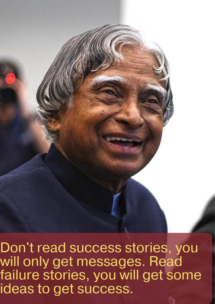apj kalam quote on success stories