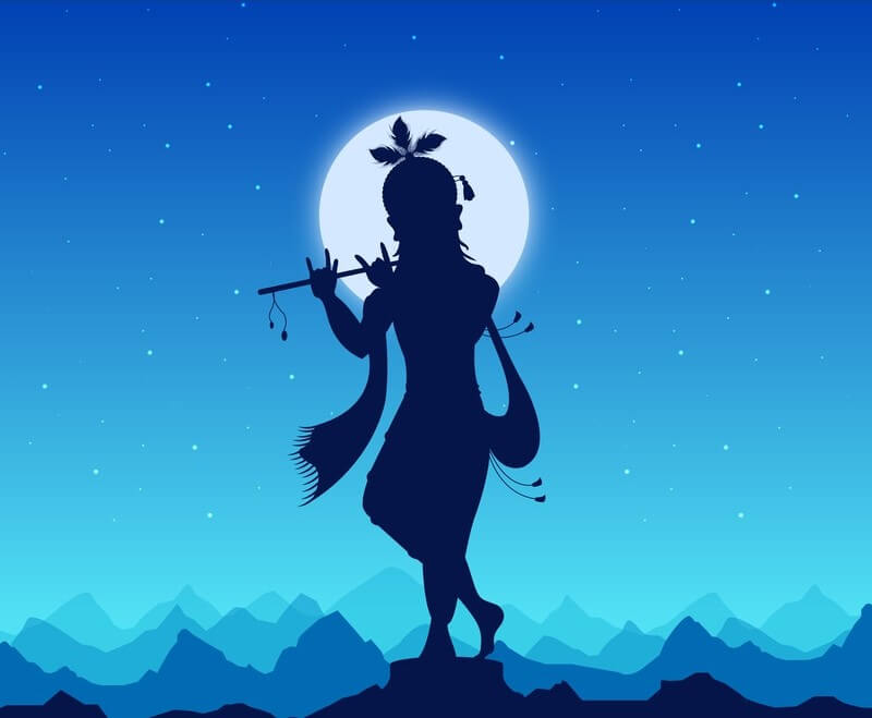 lord krishna in blue background