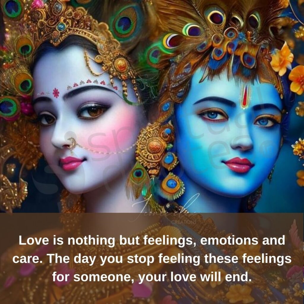Quotes by Krishna and Radha on feelings