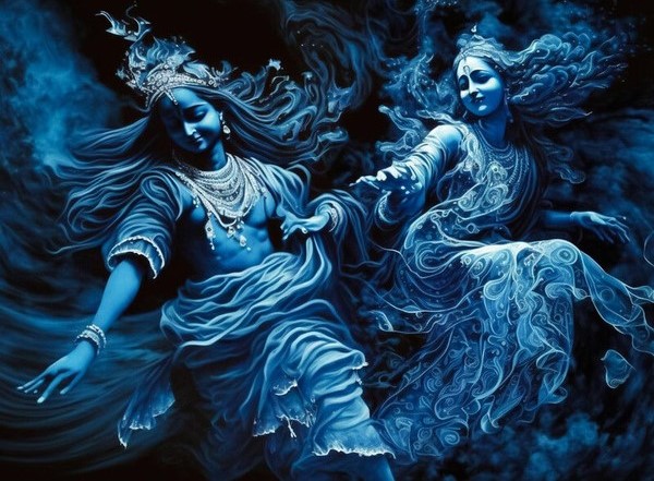 Radha Krishna in a Romantic Mood - Unframed Poster | Krishna painting, Krishna  radha painting, Krishna art